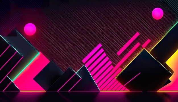 80s Abstract neon Modern texture background Creative illustration Ai Generate