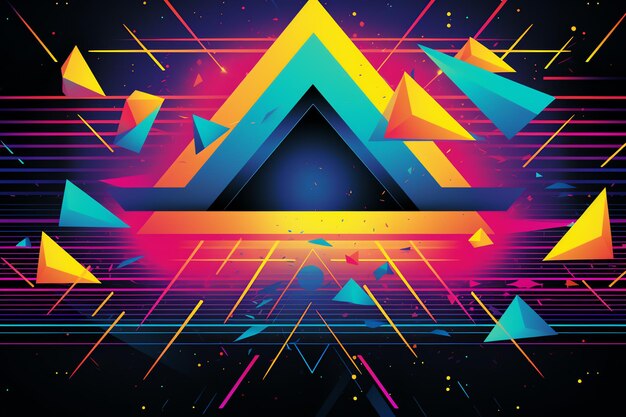 Photo 80s abstract vector themed backdrop 80s retro nostalgic