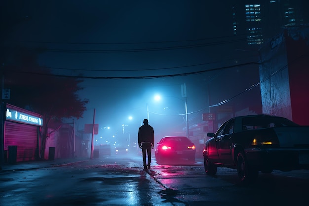 80s cinematic scene by night AI generated image