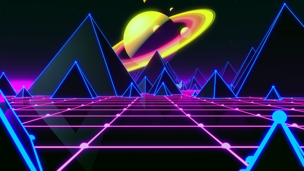 80s retro futuristic background 80s style