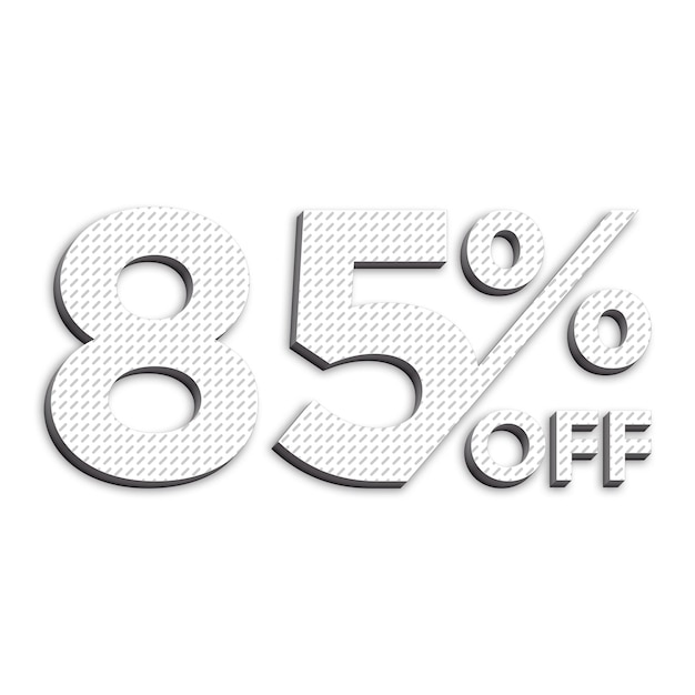 85 Percent Discount Offers Tag with 3D Paper Style Design