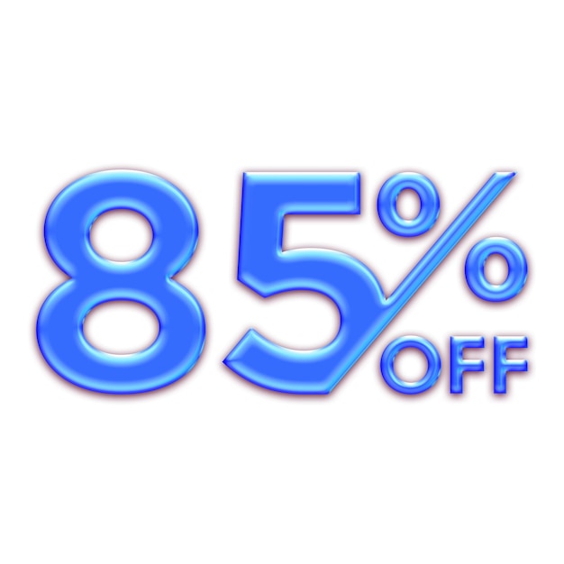 85 Percent Discount Offers Tag with Blue Glosse Style Design