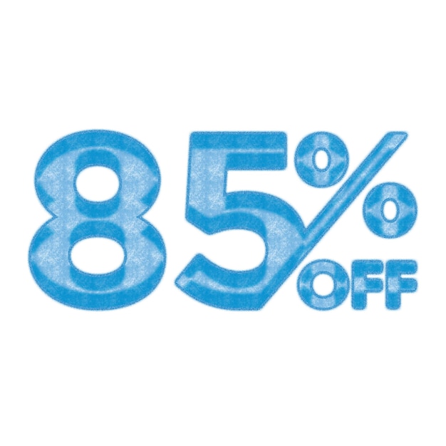 85 Percent Discount Offers Tag with Chalk Style Design