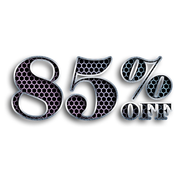 85 Percent Discount Offers Tag with Net Style Design