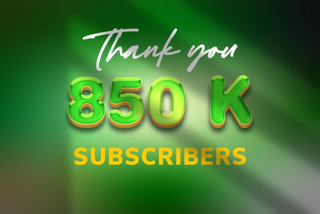 850 K subscribers celebration greeting banner with candy design