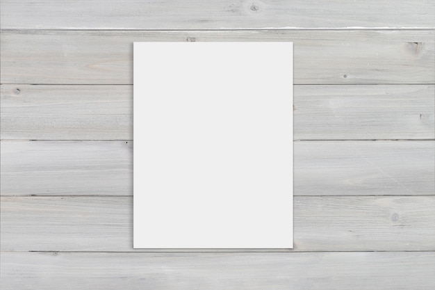 85x11 Art Print Mockup on Wood with Clipping path