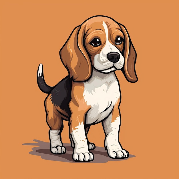 8bit Beagle Cartoon Design Highcontrast Shading Vector Illustration