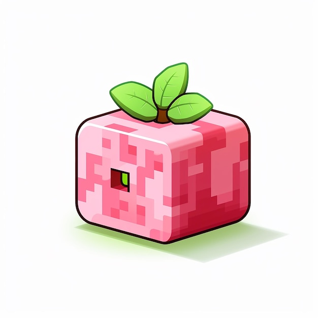 8bit Chinese Guava on Simple White Background