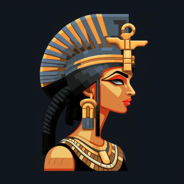 Photo 8bit felucca pharaoh with a female twist