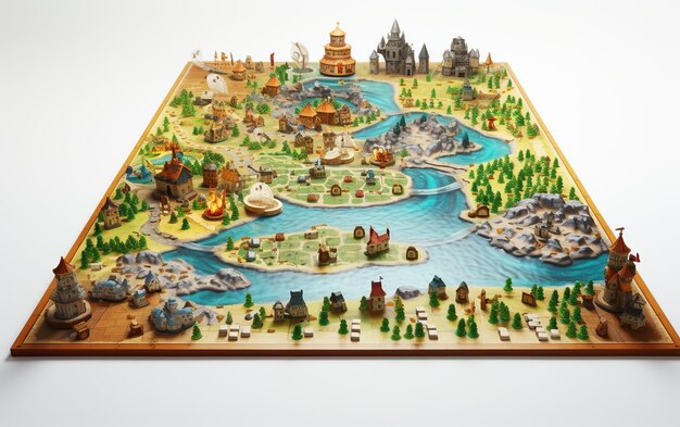 8k image of a board game on white