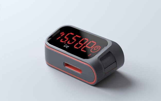 Photo 8k realism of a pulse oximeter on a white background