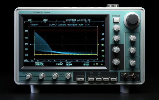 Photo 8k realism with an oscilloscope display