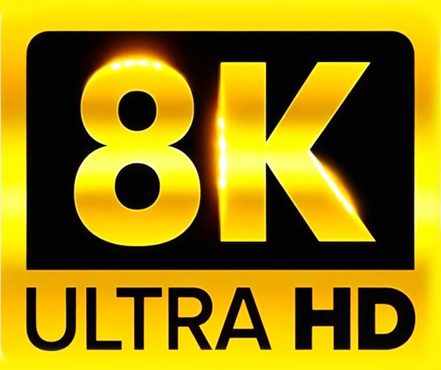 8k Ultra HD icon Vector 8K UHD TV symbol of High Definition monitor display resolution standard