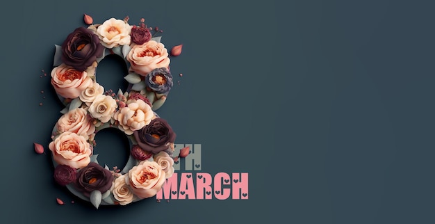 3 月 8 日国際女性の日のコンセプト、母の日のイベントのポスター カード イラスト