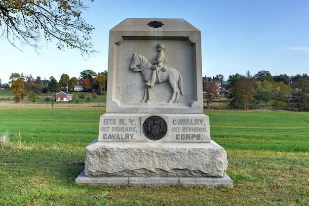 8th New York Cavalry Memorial monument at the Gettysburg National Military Park Pennsylvania