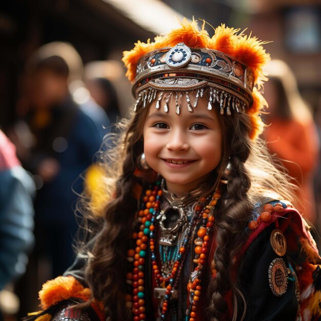 8th Sept 2022 Kathmandu Nepal A smiling Portrait of a Nepalese young girl impersonating a Kumari