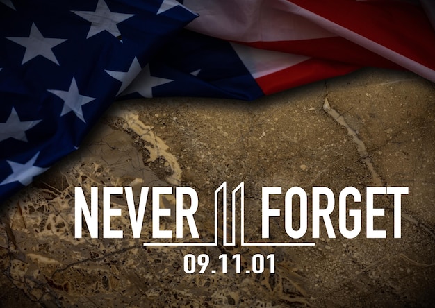 9.11 Patriot Day illustration background. We Will Never Forget September 11, 2001. High quality photo