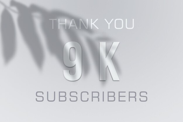 9 k subscribers celebration greeting banner with minimal design