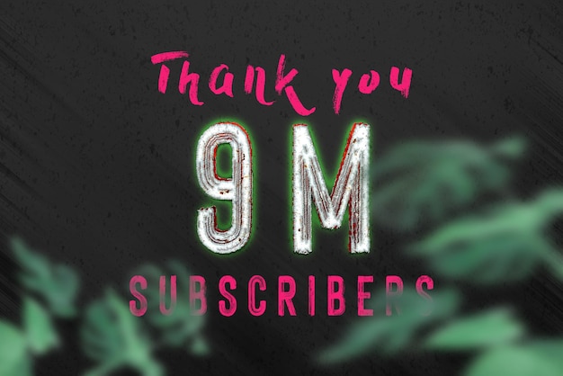 9 Million subscribers celebration greeting banner with horror design