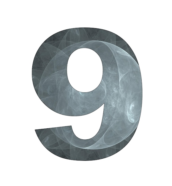 9 number with abstract design