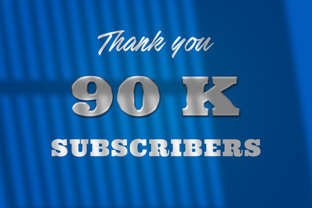 90 K subscribers celebration greeting banner with glass design