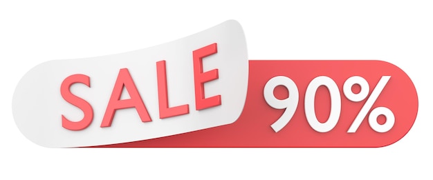 90 procent verkoop 90 verkoop 3D-illustratie