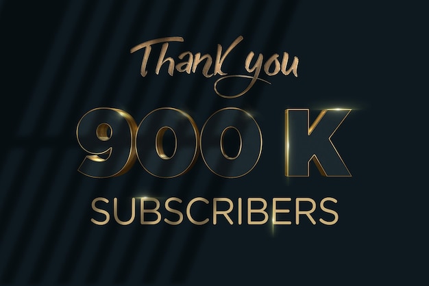 900 K subscribers celebration greeting banner with luxury design