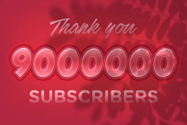 Photo 900 million subscribers celebration greeting banner design