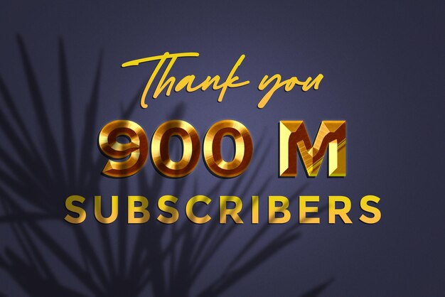 900 million subscribers celebration greeting banner with design