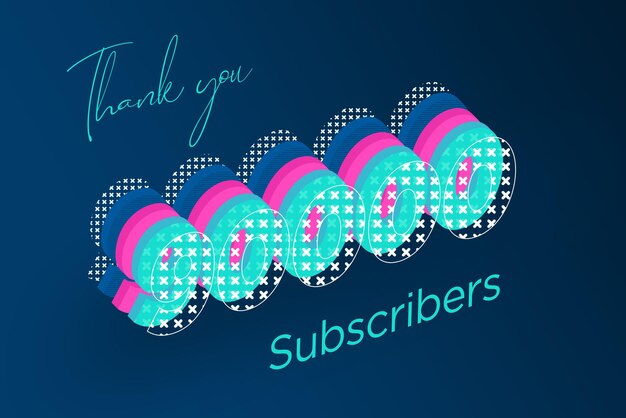 90000 subscribers celebration greeting banner with multi layers design