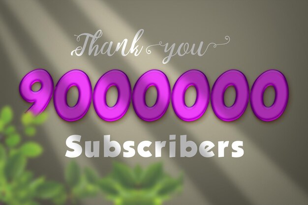9000000 subscribers celebration greeting banner with liquid design