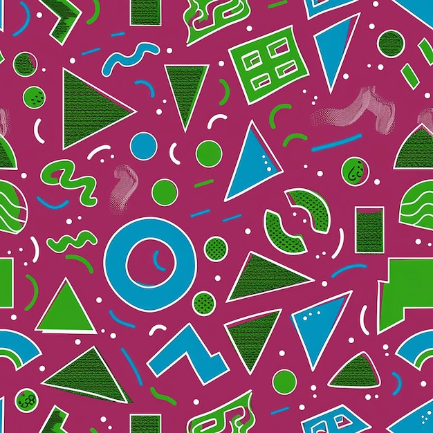 Photo 90s pattern design for social media background and packaging
