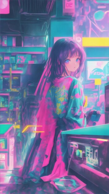 HD wallpaper: anime, vaporwave, aesthetic, people, unrecognizable person |  Wallpaper Flare