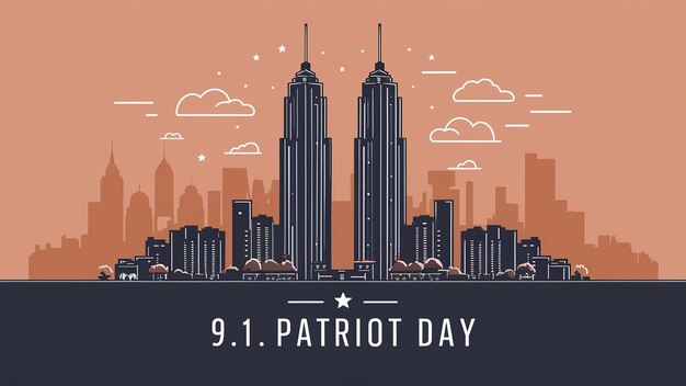 Photo 911 patriot day banner template september 11 memorial day generative ai