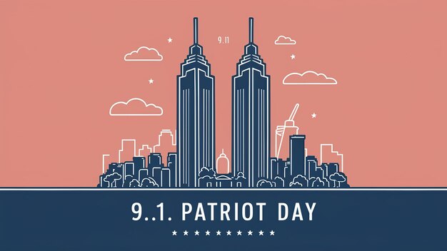 Photo 911 patriot day banner template september 11 memorial day generative ai
