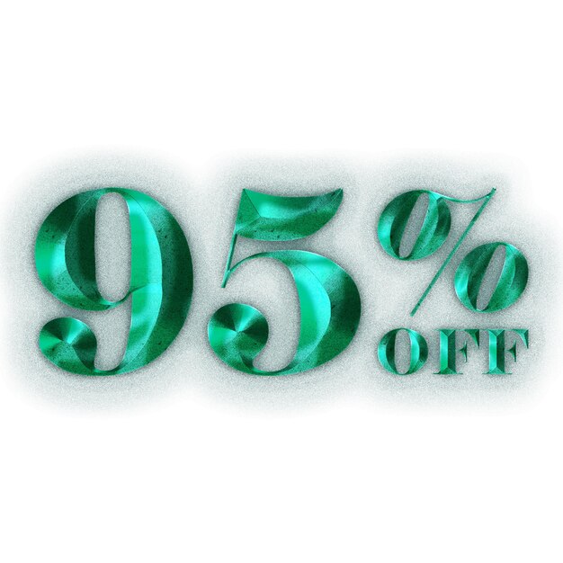 95 Percent Discount Offers Tag with Rustic Steel Style Design