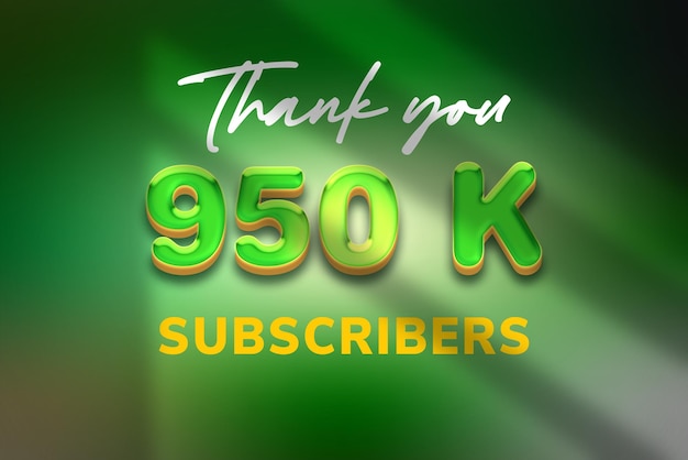 950 K subscribers celebration greeting banner with candy design