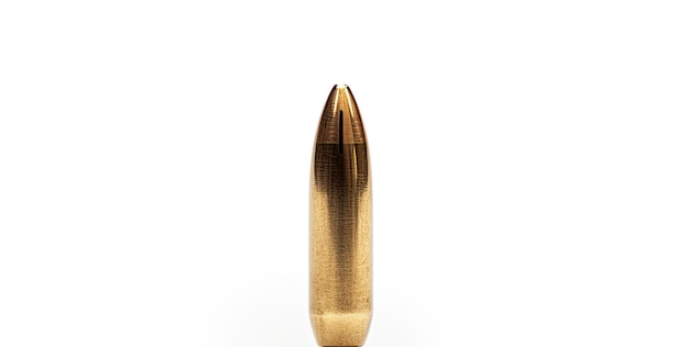 Photo 9mm gun bullet on white background