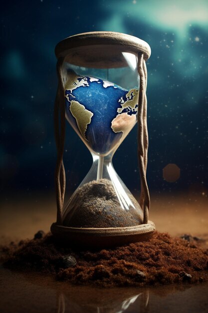 Фото 3d песочные часы с землей внутри