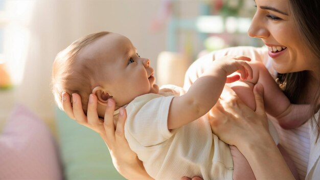 写真 赤ちゃんが肩に赤ちゃんを抱いた男に抱かれている