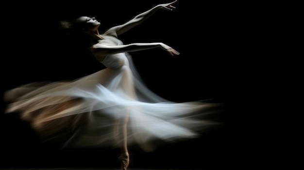 Фото Балерина танцует с размытым движением.