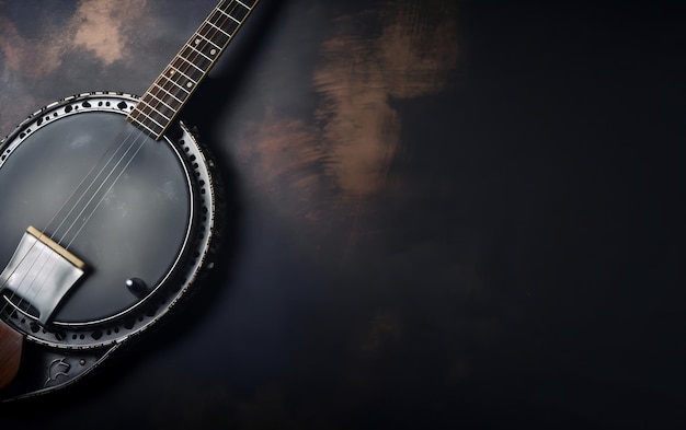 Фото Банджо на черном фоне со словом банджо на нем