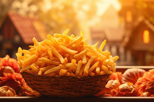 Foto a_basket_of_french_fries_with_a_vintage_filter_for_a_2_block_1_0jpg