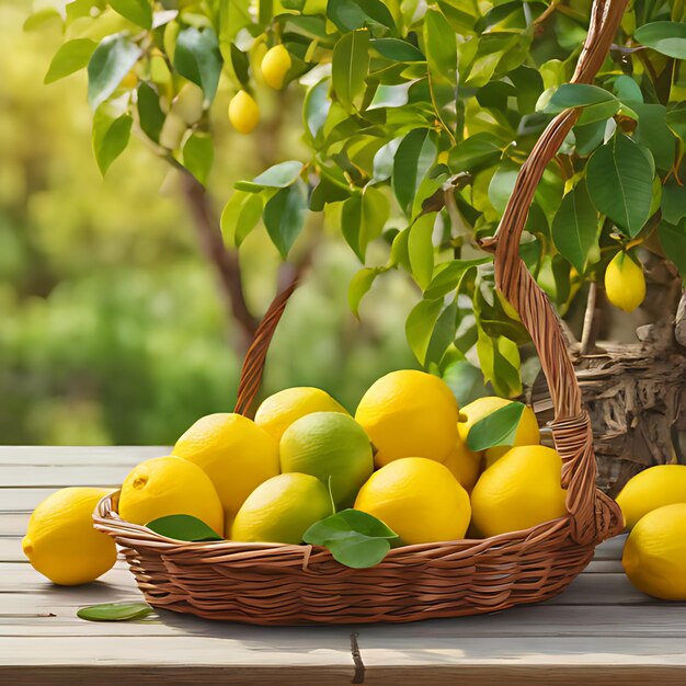 사진 레몬 한 바구니와 레몬 한바구니