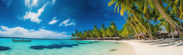Фото Пляж с пальмами и голубым небом