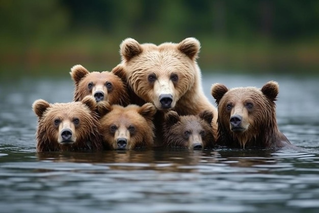 写真 クマはクマとクマに囲まれています