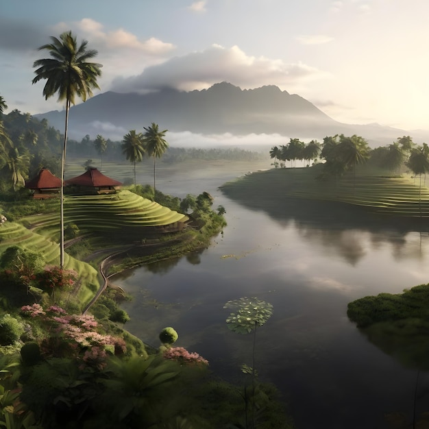 写真 インドネシア の 美しい 平和 な 景色