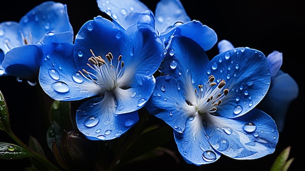 写真 白と青の色合いの大胆なコントラストを特徴とする超高解像度で撮影された美しい花