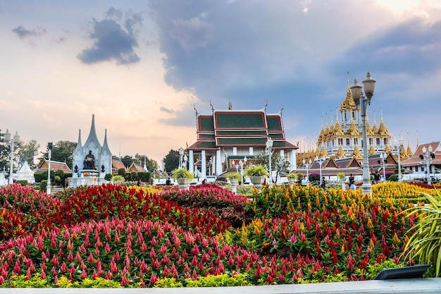 Фото Красивый панорамный вид на бангкок в таиланде