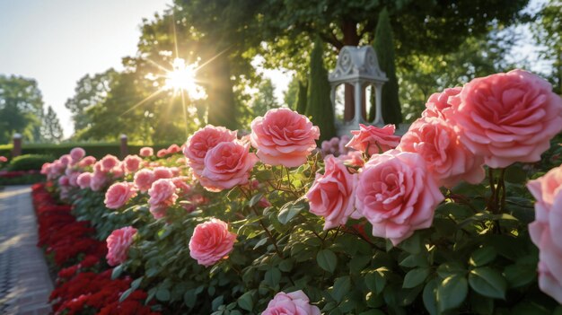 写真 美しいバラの花園